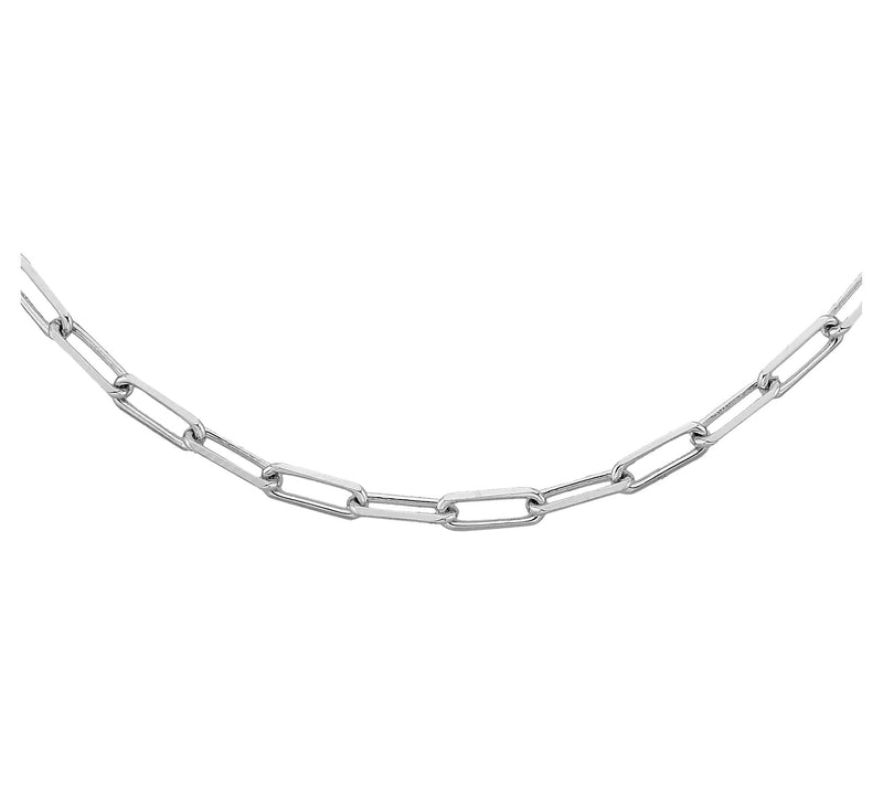 Silver Style 2.8mm Solid Paperclip Chain Necklace, Sterling — View 2
