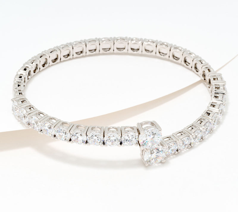 Diamonique x Jennifer Miller Overlap Flex Bracelet, Sterling Silver — View 6