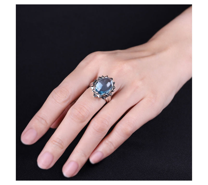 Margo Manhattan Sterling Silver Blue Topaz DoraRing — View 4
