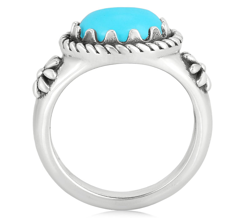 American West Sterling Silver Oval Turquoise Ri ng — View 4