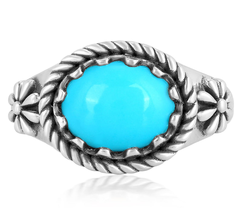American West Sterling Silver Oval Turquoise Ri ng — Main view