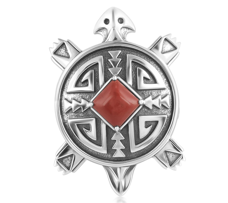 Fritz Casuse Sterling Silver Gemstone Split Shank Turtle Ring — View 8