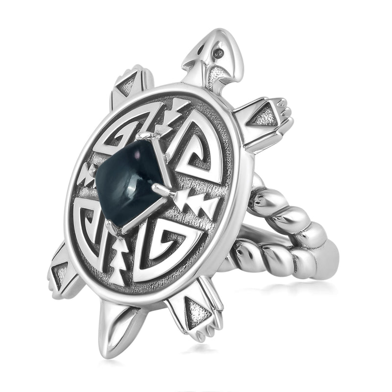 Fritz Casuse Sterling Silver Gemstone Split Shank Turtle Ring — Main view