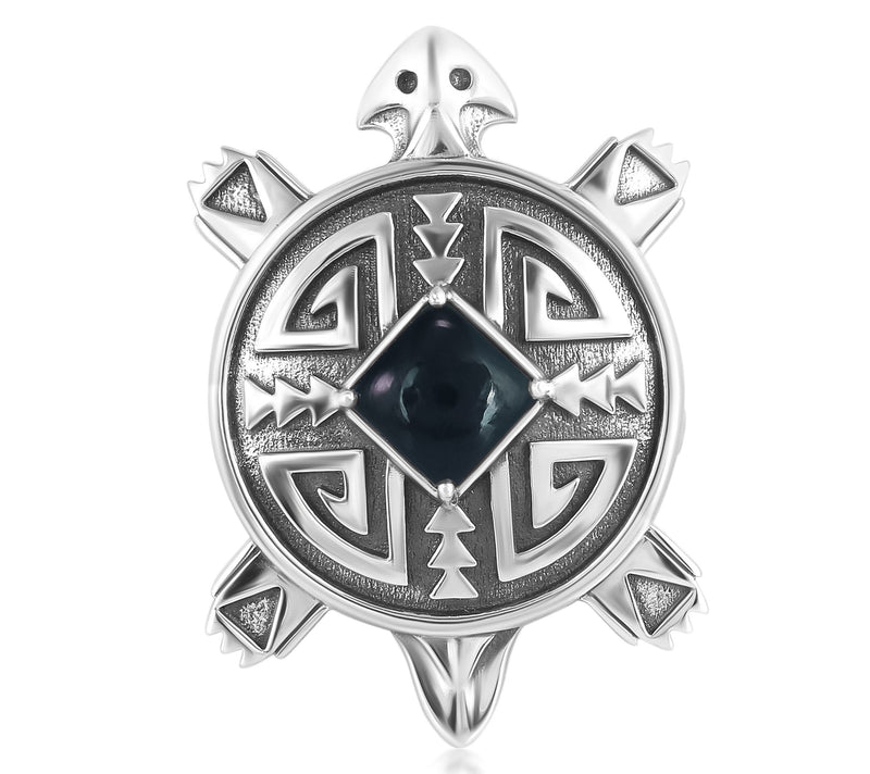 Fritz Casuse Sterling Silver Gemstone Split Shank Turtle Ring — View 10