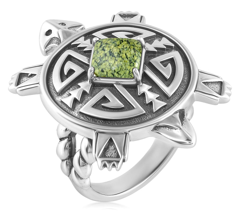 Fritz Casuse Sterling Silver Gemstone Split Shank Turtle Ring — View 7