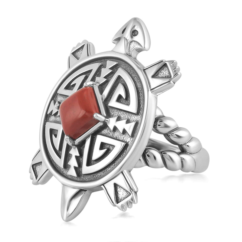 Fritz Casuse Sterling Silver Gemstone Split Shank Turtle Ring — View 3