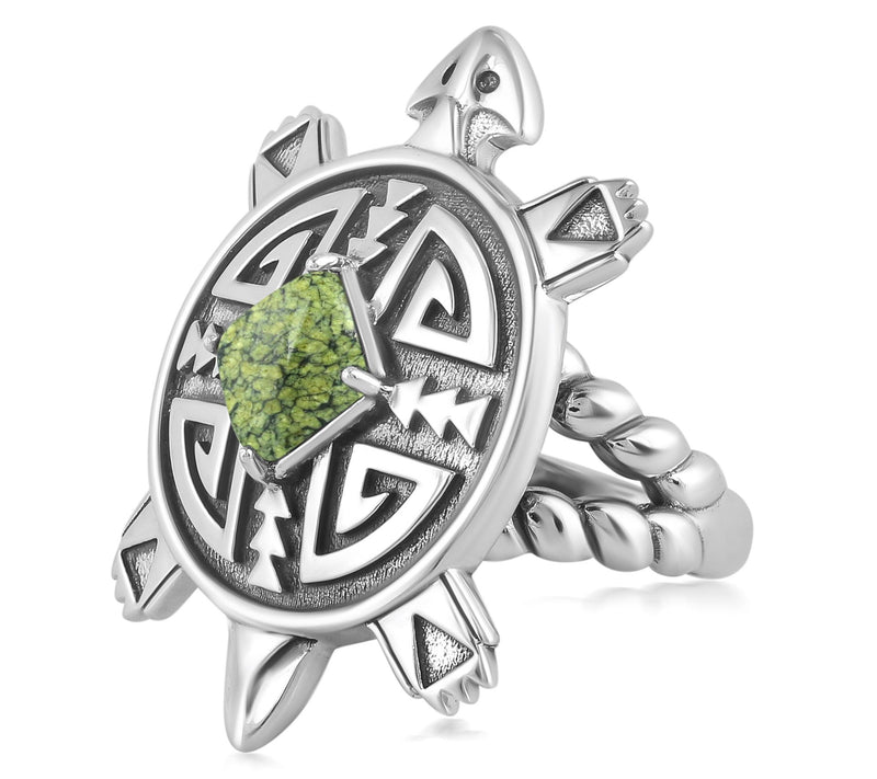 Fritz Casuse Sterling Silver Gemstone Split Shank Turtle Ring — View 4