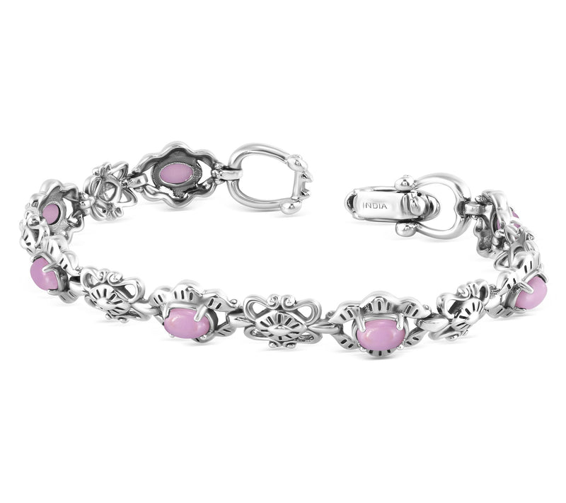 American West Sterling Oval Gemstone Tennis Bracelet — View 3
