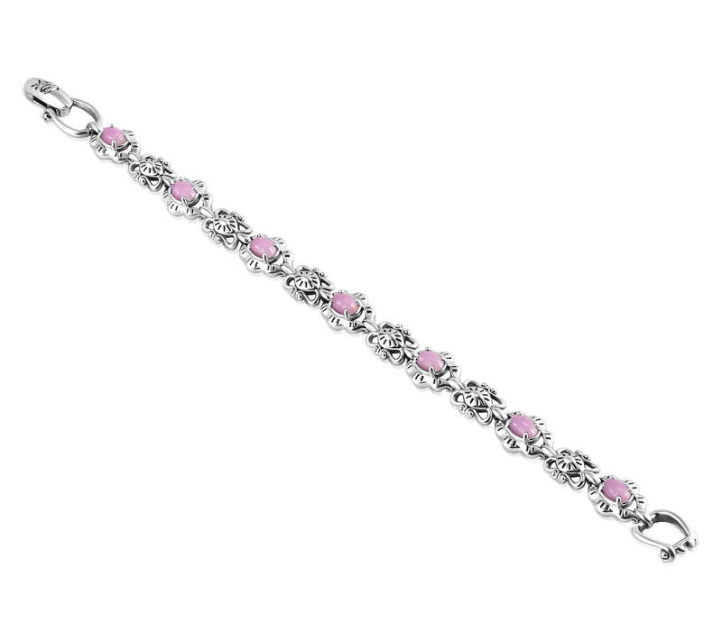 American West Sterling Oval Gemstone Tennis Bracelet — View 4