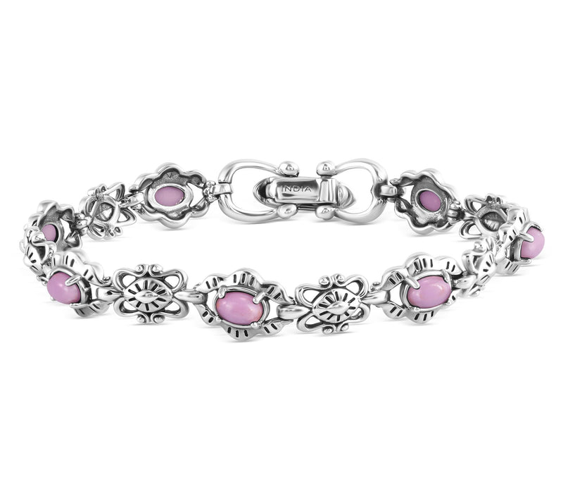 American West Sterling Oval Gemstone Tennis Bracelet — View 11