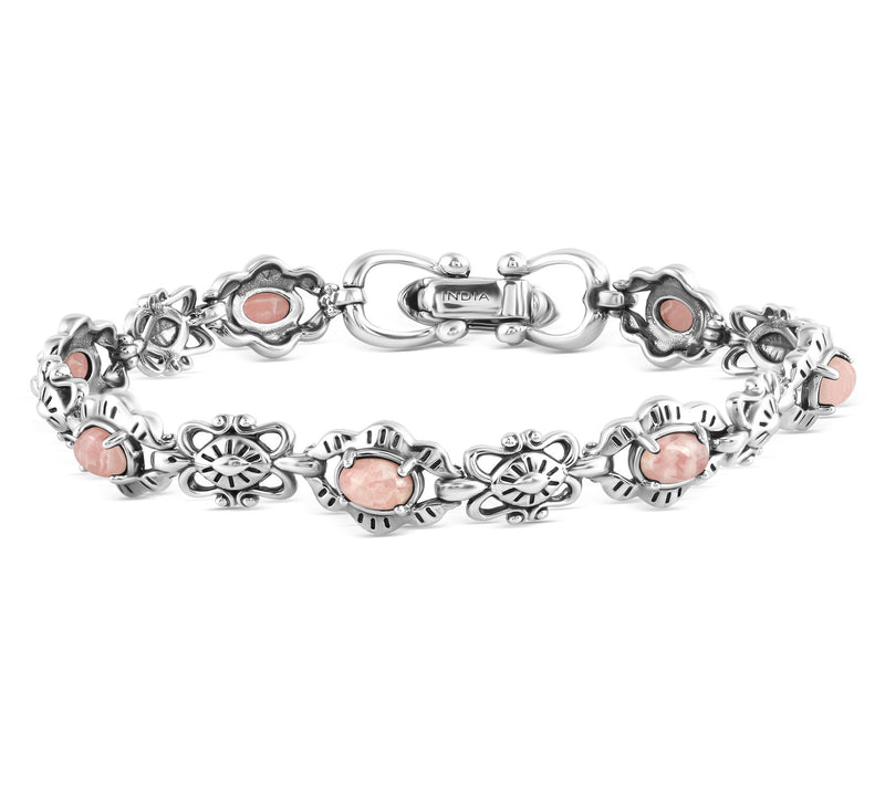 American West Sterling Oval Gemstone Tennis Bracelet — View 5