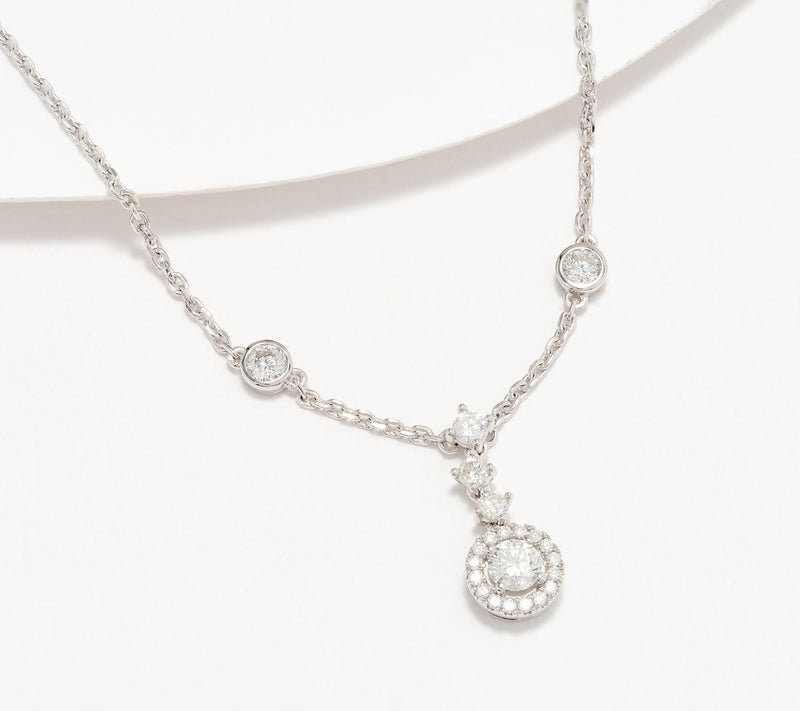 Affinity Diamonds 0.65 cttw Drop 18" Necklace Sterling Silver — View 8
