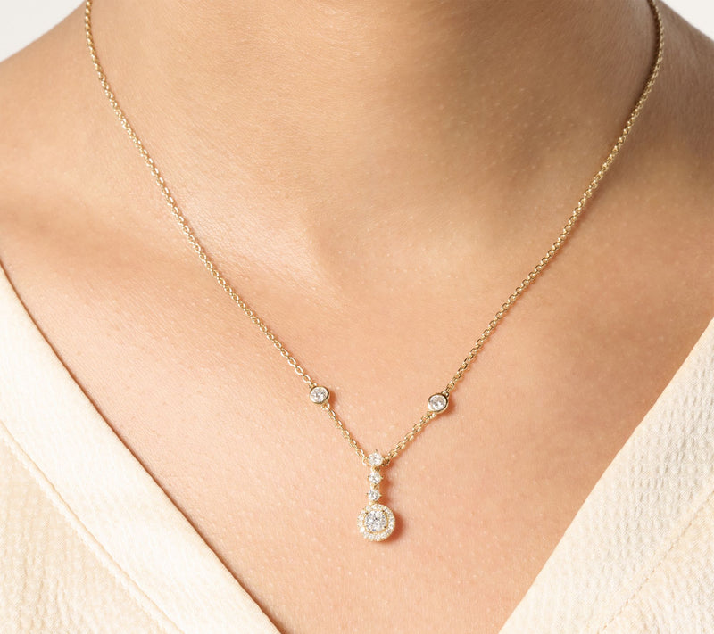 Affinity Diamonds 0.65 cttw Drop 18" Necklace Sterling Silver — View 5
