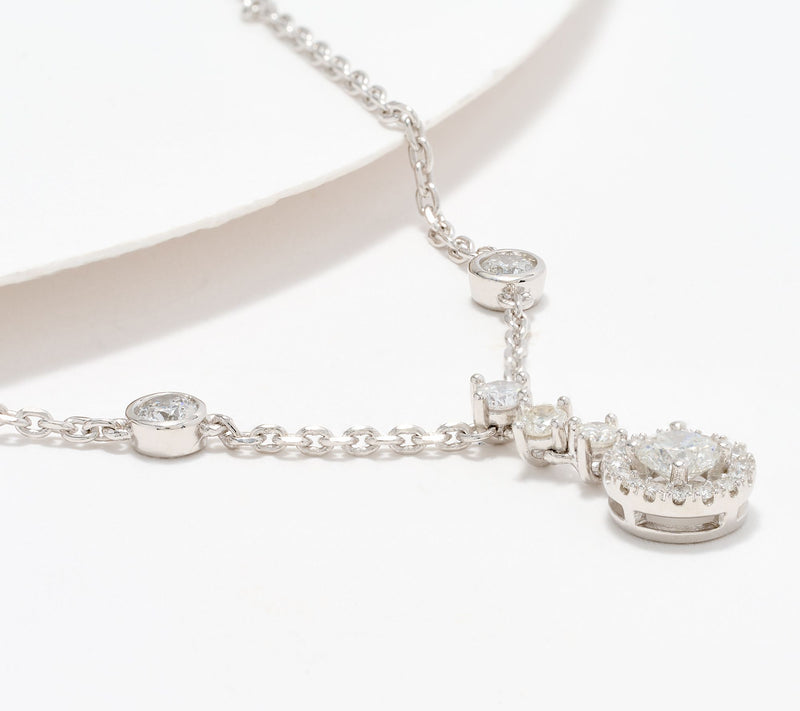 Affinity Diamonds 0.65 cttw Drop 18" Necklace Sterling Silver — View 3
