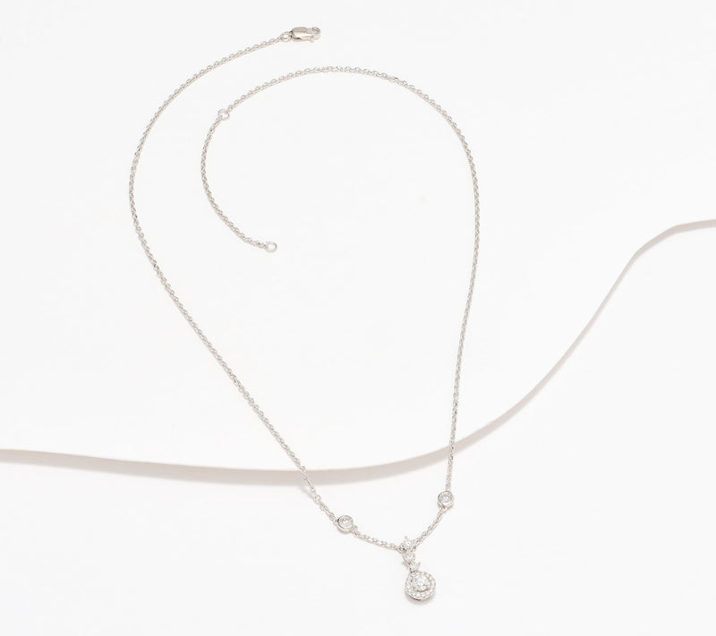 Affinity Diamonds 0.65 cttw Drop 18" Necklace Sterling Silver — View 2