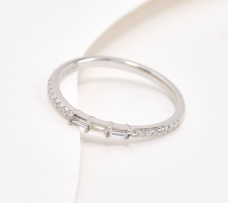 Accents by Affinity Triple Baguette 0.15 cttw Ring, Sterling Silver — View 5