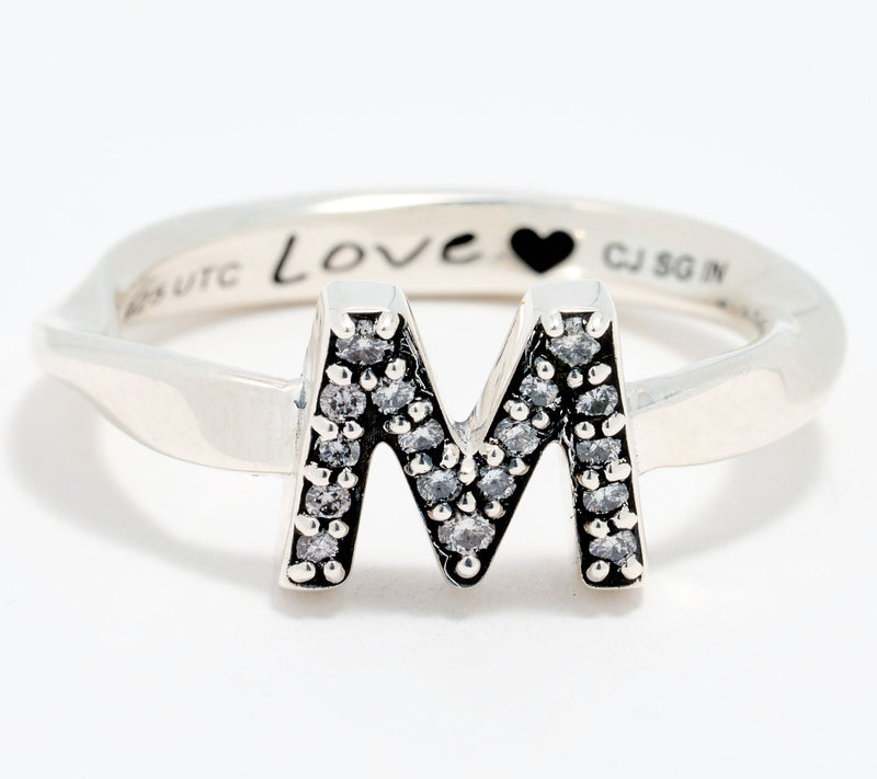 Christian James by Scott Grimes Sterling Silver Diamond Accent Initial Ring — View 27