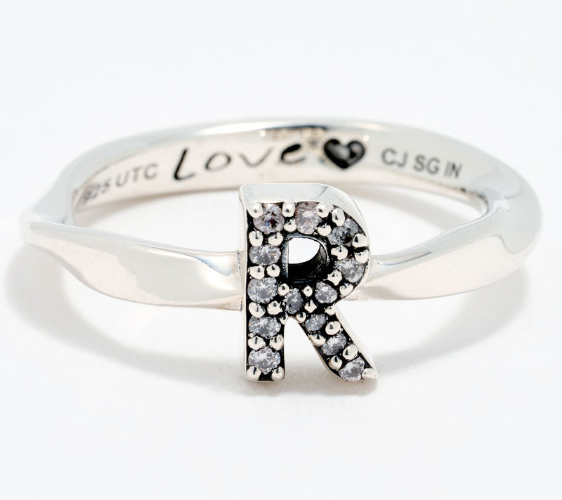 Christian James by Scott Grimes Sterling Silver Diamond Accent Initial Ring — View 37