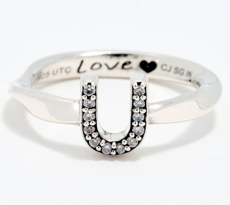 Christian James by Scott Grimes Sterling Silver Diamond Accent Initial Ring — View 43