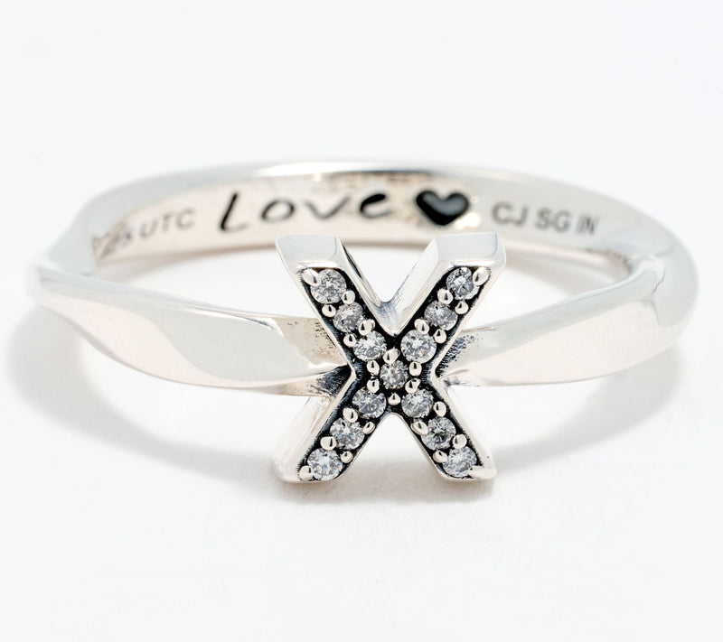 Christian James by Scott Grimes Sterling Silver Diamond Accent Initial Ring — View 49