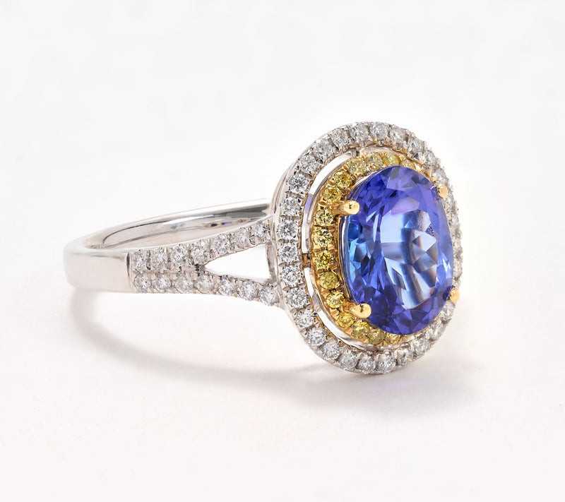 Pure Tanzanite by Jeff Moseley 1.5ct Oval Tanzanite Ring, 18K Gold — View 2