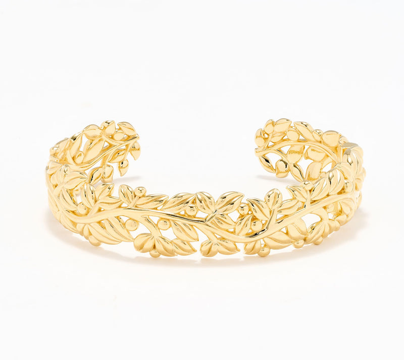 Christian James by Scott Grimes 14K Gold Clad Legacy Peace Hinged Cuff — Main view