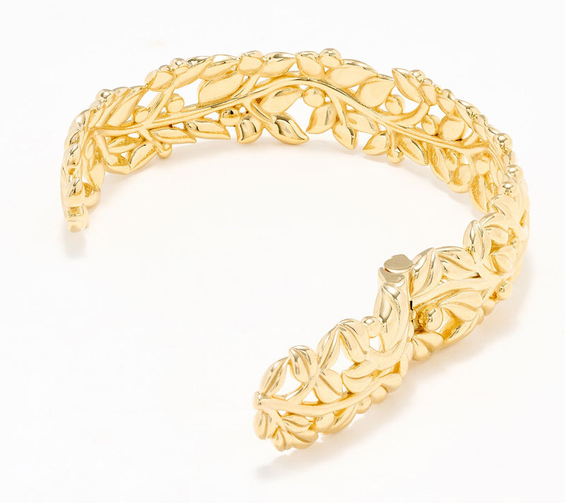 Christian James by Scott Grimes 14K Gold Clad Legacy Peace Hinged Cuff — View 3