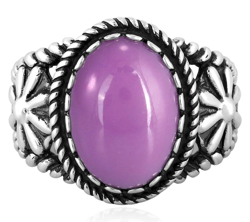American West Sterling Silver Gemstone Concha Ring — View 15