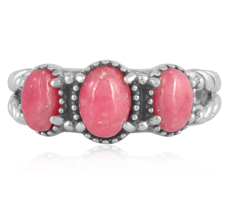 American West Sterling Silver Oval Gemstone Friendship Ring — View 14