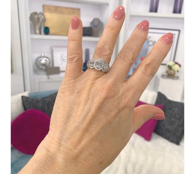 Affinity Diamonds Baguette & Round 1.00 cttw Ring, 14K Gold — View 6