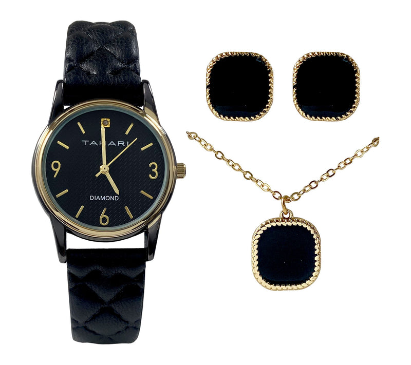 Tahari Women's Goldtone Necklace, Earrings & Watch Set — Main view
