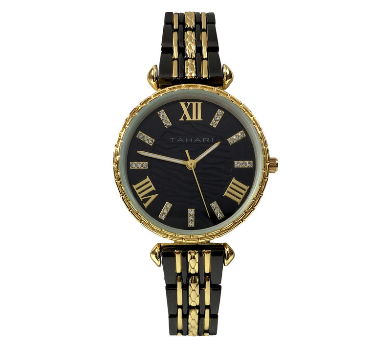 Tahari Women's Goldtone & Gunmetal Crystal Watch — Main view