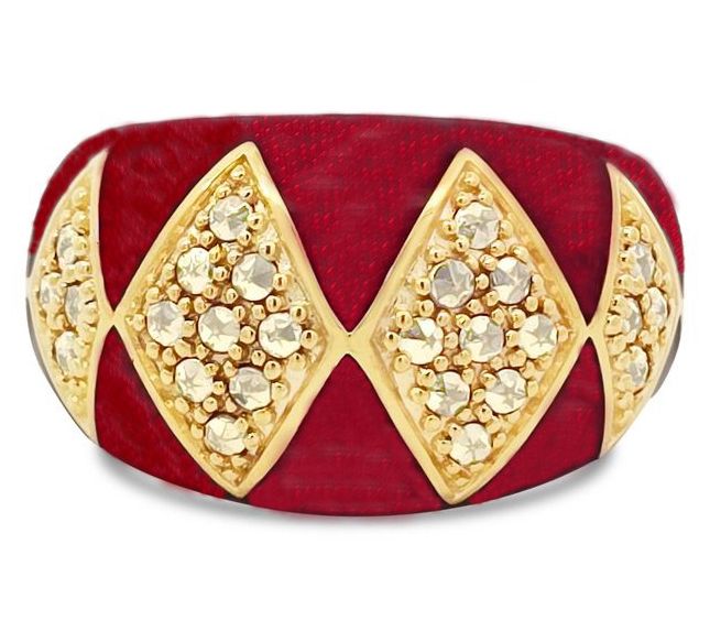 Dallas Prince 14K Gold Clad Chrome Marcasite Deco Ring — Main view