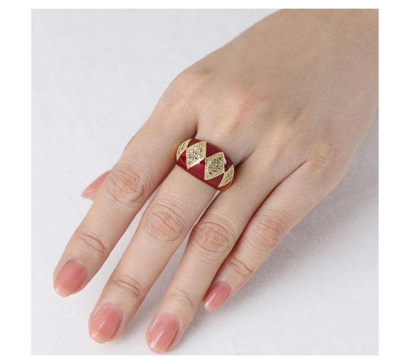 Dallas Prince 14K Gold Clad Chrome Marcasite Deco Ring — View 4