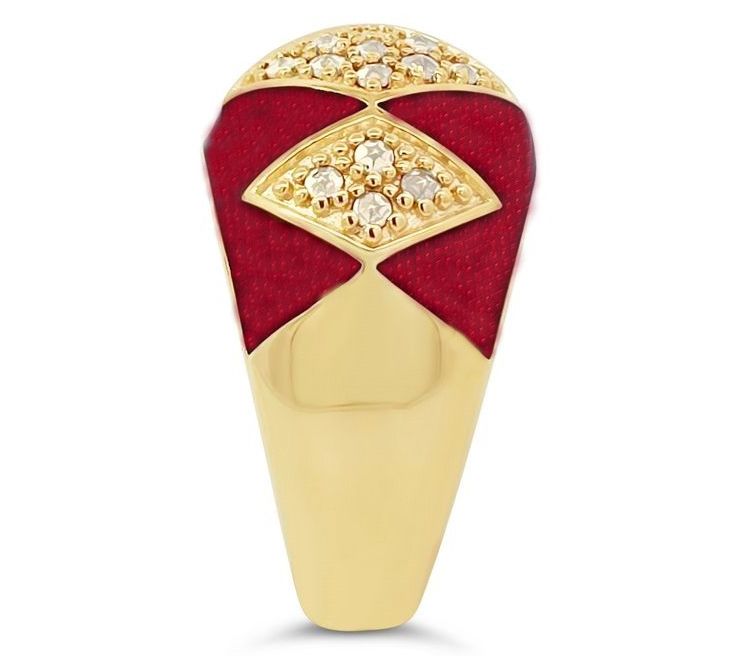 Dallas Prince 14K Gold Clad Chrome Marcasite Deco Ring — View 3