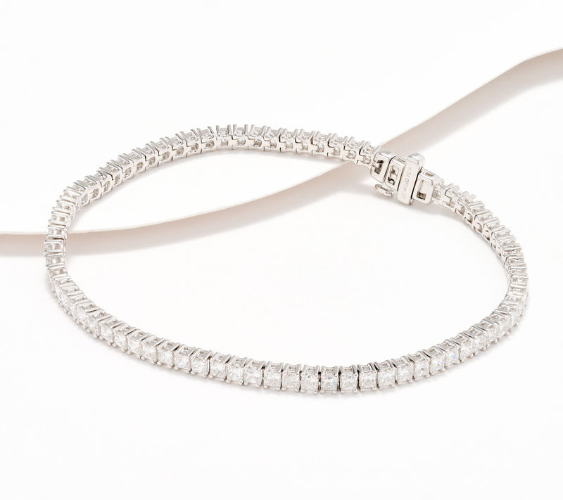 Fire Light Lab Grown Diamond 5 cttw Princess Cut Tennis Bracelet, 14K — Main view