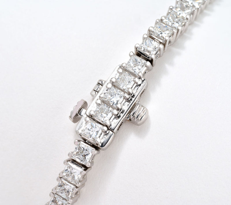 Fire Light Lab Grown Diamond 5 cttw Princess Cut Tennis Bracelet, 14K — View 2
