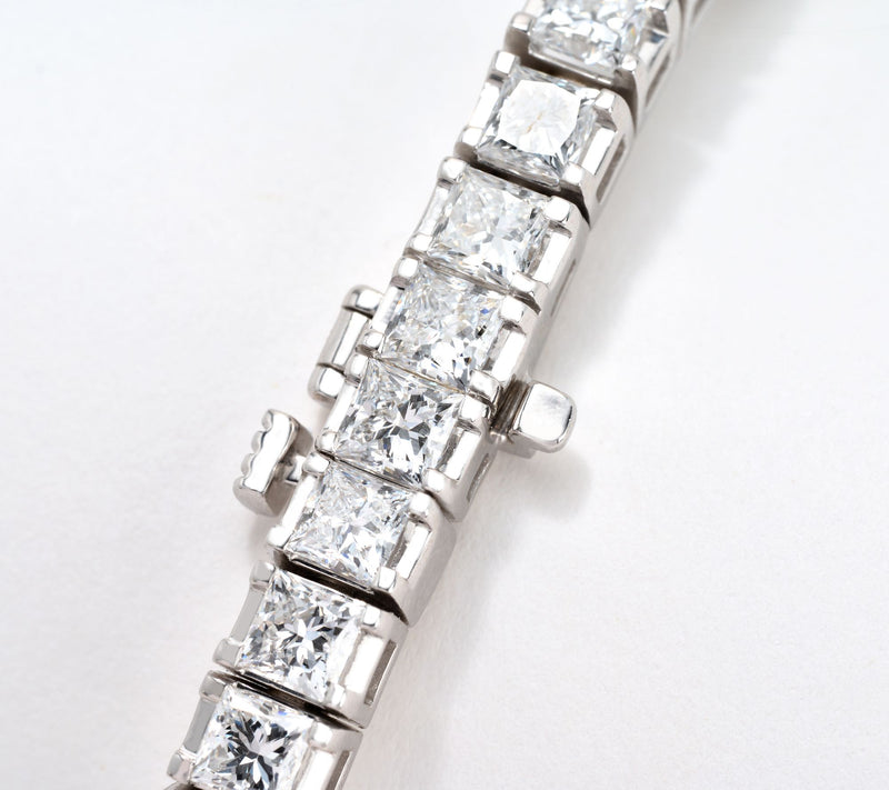 Fire Light Lab Grown Diamond 10cttw Princess Cut Tennis Bracelet, 14K — View 2