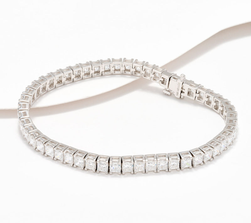 Fire Light Lab Grown Diamond 10cttw Princess Cut Tennis Bracelet, 14K — Main view