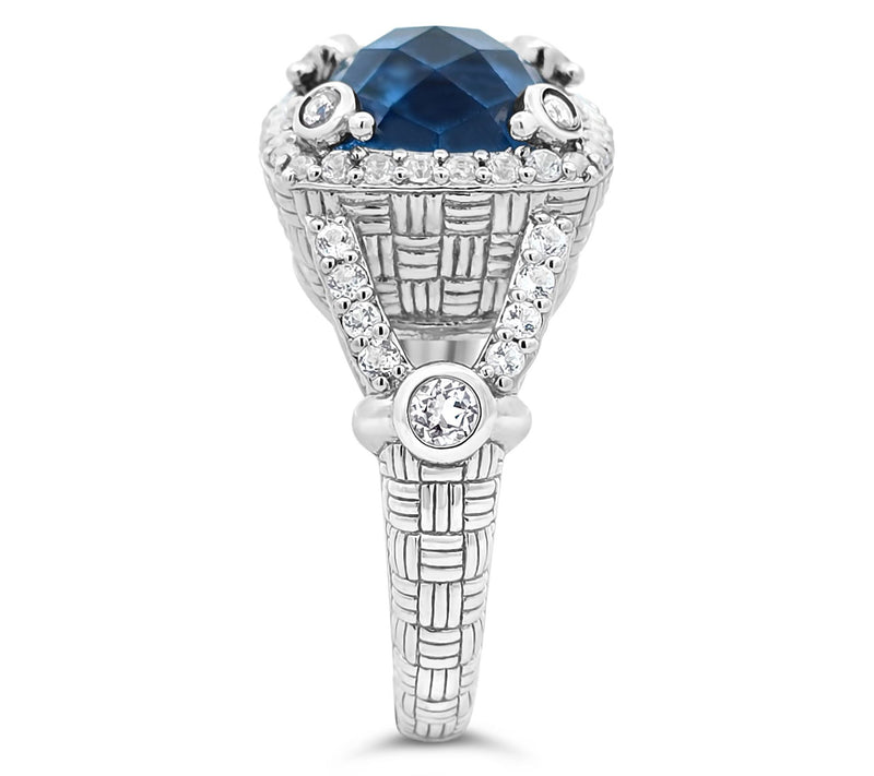 Ariva Sterling Silver Hematite Doublet CocktailRing — View 3