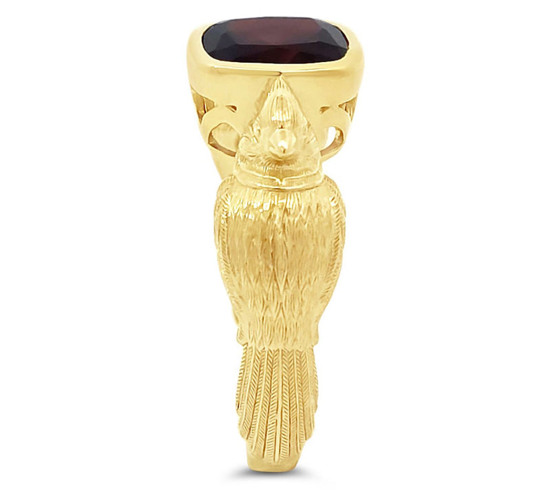 Goddaughters 14K Gold Clad Garnet Cardinal Ring — View 3