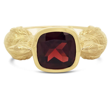 Goddaughters 14K Gold Clad Garnet Cardinal Ring