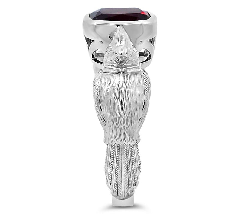 Goddaughters Sterling Silver Garnet Cardinal Ring — View 3