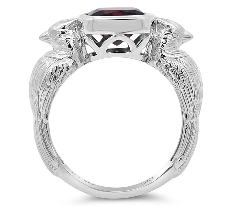 Goddaughters Sterling Silver Garnet Cardinal Ring — View 2
