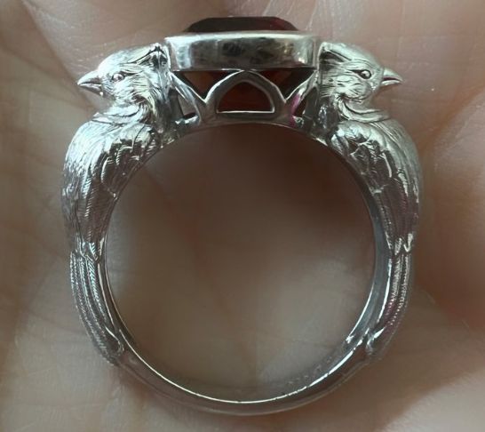 Goddaughters Sterling Silver Garnet Cardinal Ring — View 6