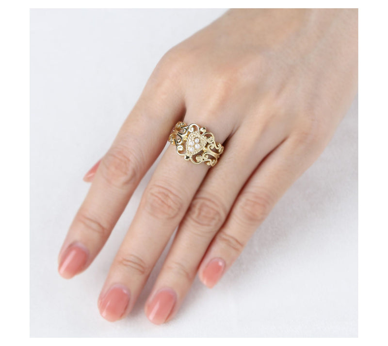 Goddaughters 14K Gold Clad Love Knot Cultured Pearl Ring — View 5