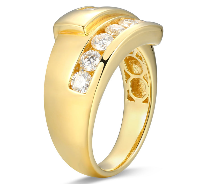 Sterling Silver 0.95 cttw Moissanite Bypass Ring — View 3