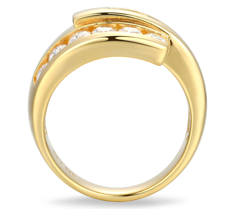 Sterling Silver 0.95 cttw Moissanite Bypass Ring — View 4
