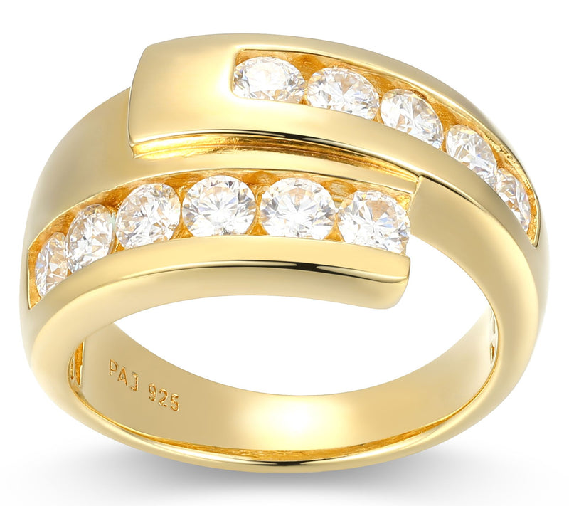 Sterling Silver 0.95 cttw Moissanite Bypass Ring — View 10