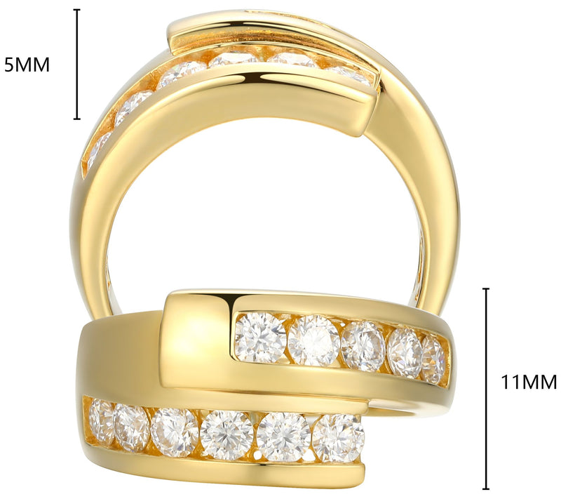 Sterling Silver 0.95 cttw Moissanite Bypass Ring — View 5